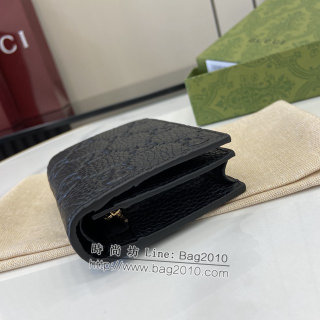Gucci專櫃古馳最新款Emblem系列超柔軟荔克色壓花/全皮錢包 jh2080型號：815901